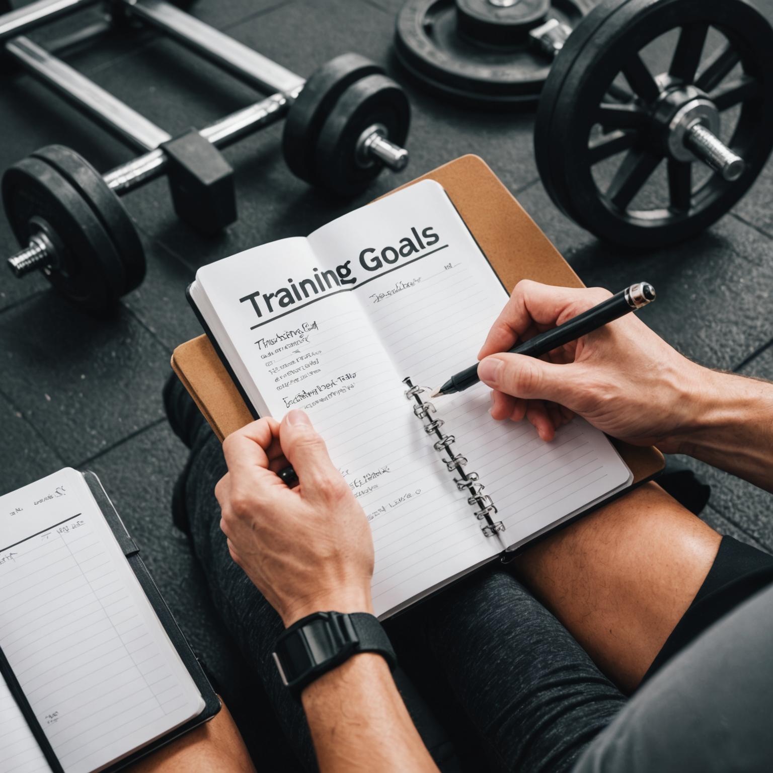 Motivated athlete reviewing their training plan in the gym