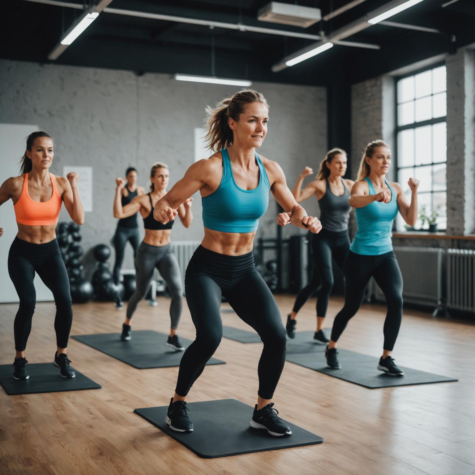 Group fitness class with high energy at Top Gym Australia