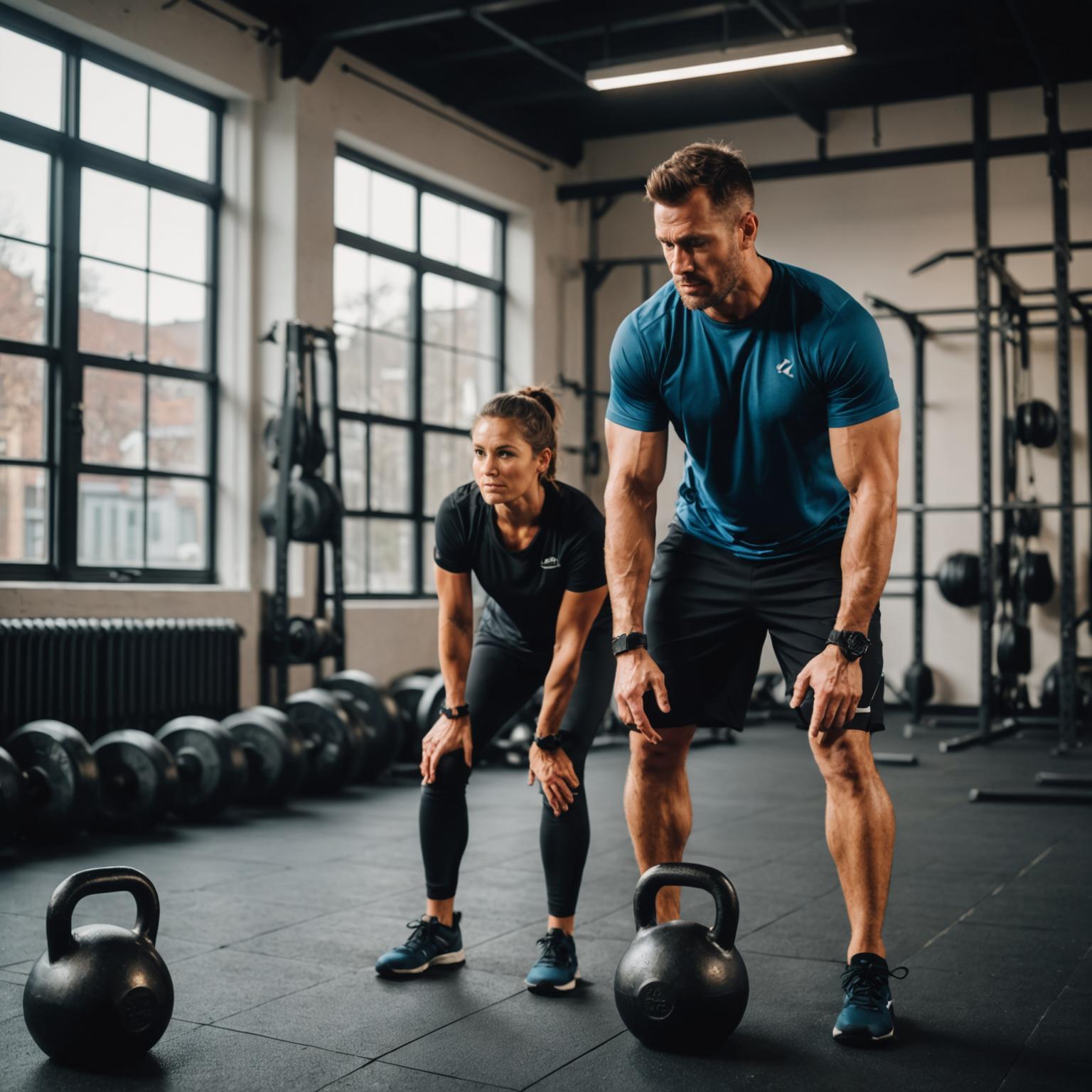 Personal training session at the gym